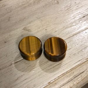 Tigers eye gauges body jewelry